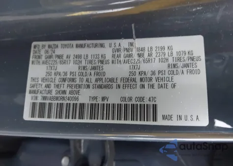 2024 Mazda Cx-50 2.5 S Preferred z USA, uszkodzony, nr VIN 7MMVABBM0RN240096